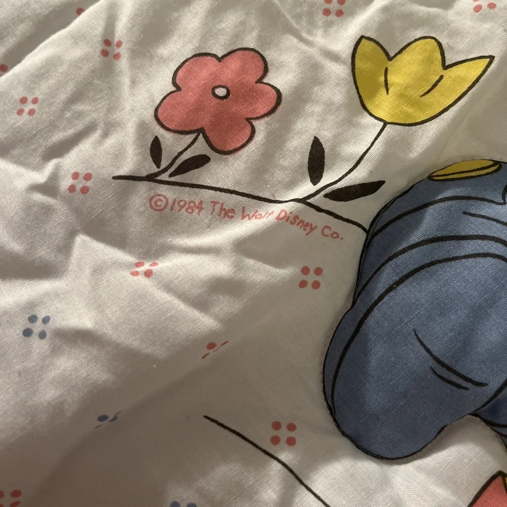 Vtg Dundee '84 Disney Baby Mickey Minnie ABC Balloons Crib Comforter Blanket
